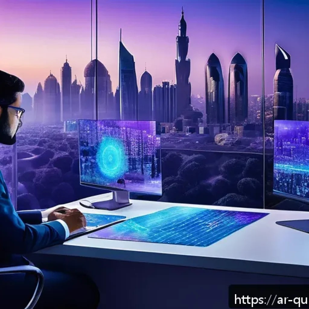 양자 암호화의 키 관리 방안 논의 - A high-tech quantum encryption laboratory in a Middle Eastern city setting, featuring scientists in ...